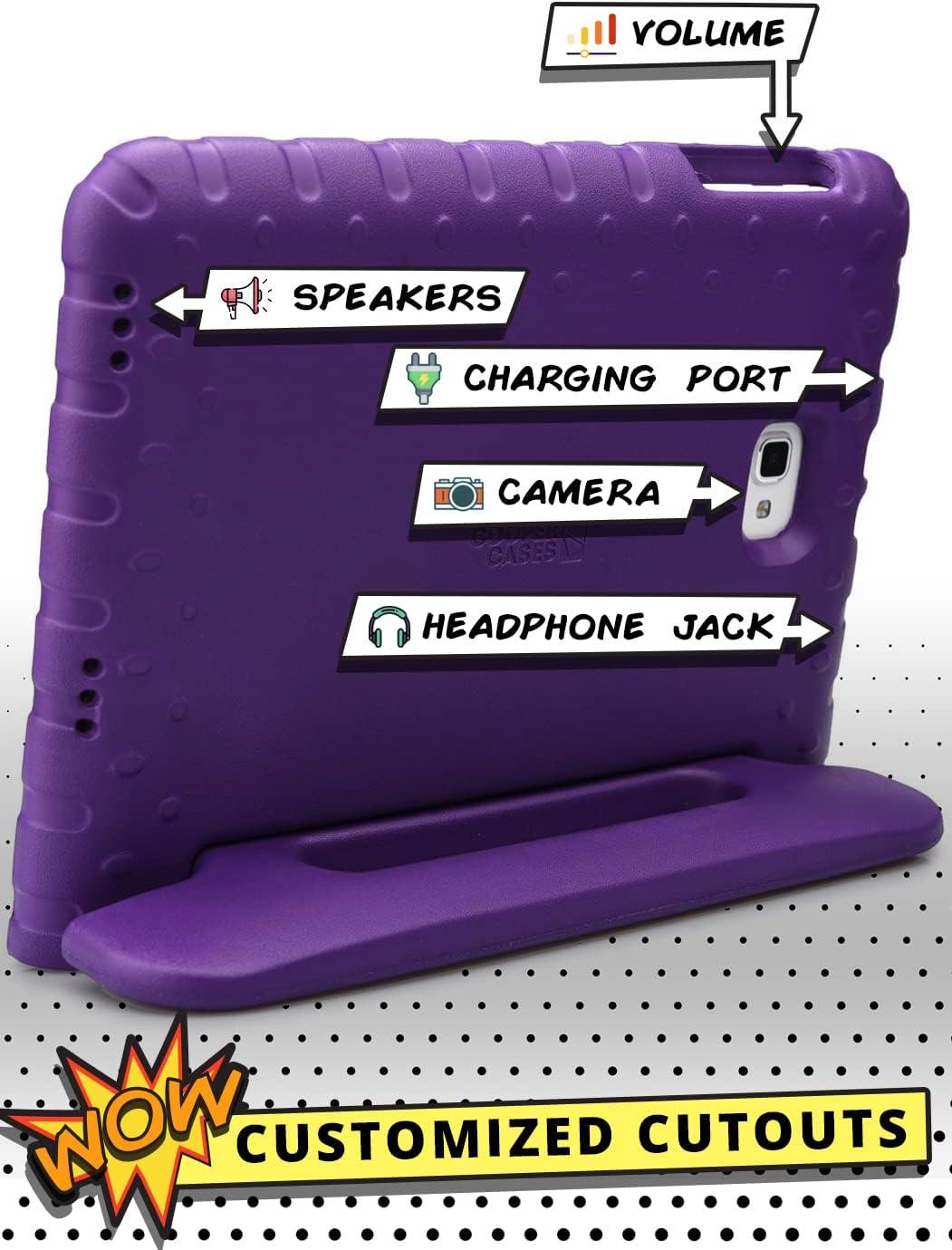imageCooper Dynamo Rugged Kids Case Protective Case for Samsung Tab A 101 2016 T580 T585 only Child Proof Cover with Stand Handle Screen Protector Blue NOT FIT with P580 P585 and 2019 ReleasedGrape Purple