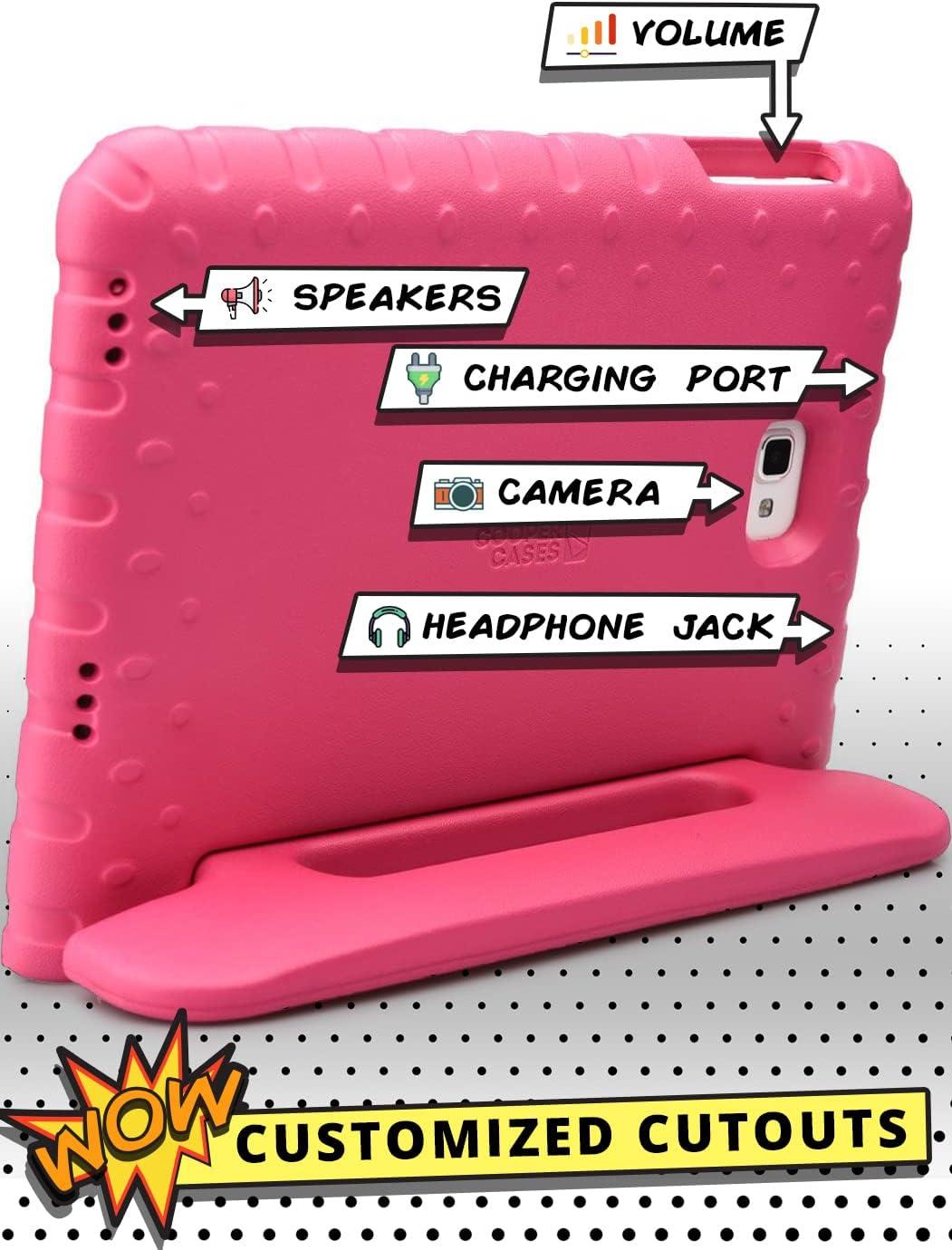 imageCooper Dynamo Rugged Kids Case Protective Case for Samsung Tab A 101 2016 T580 T585 only Child Proof Cover with Stand Handle Screen Protector Blue NOT FIT with P580 P585 and 2019 ReleasedBubble Gum Pink