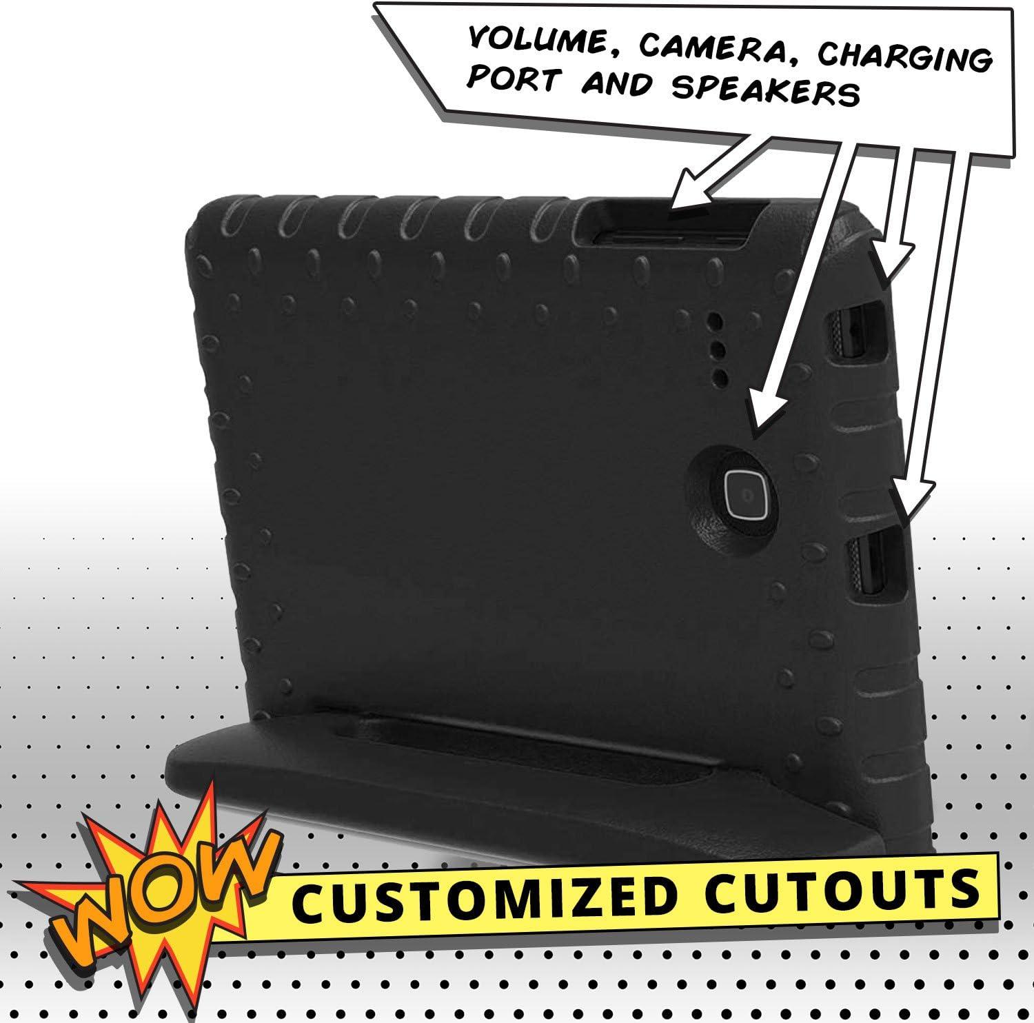 imageCooper Dynamo Rugged Kids Case Protective Case for Samsung Tab E 96 Child Proof Cover Stand Handle SMT560 T561 T562 T563 T565 T567 Black