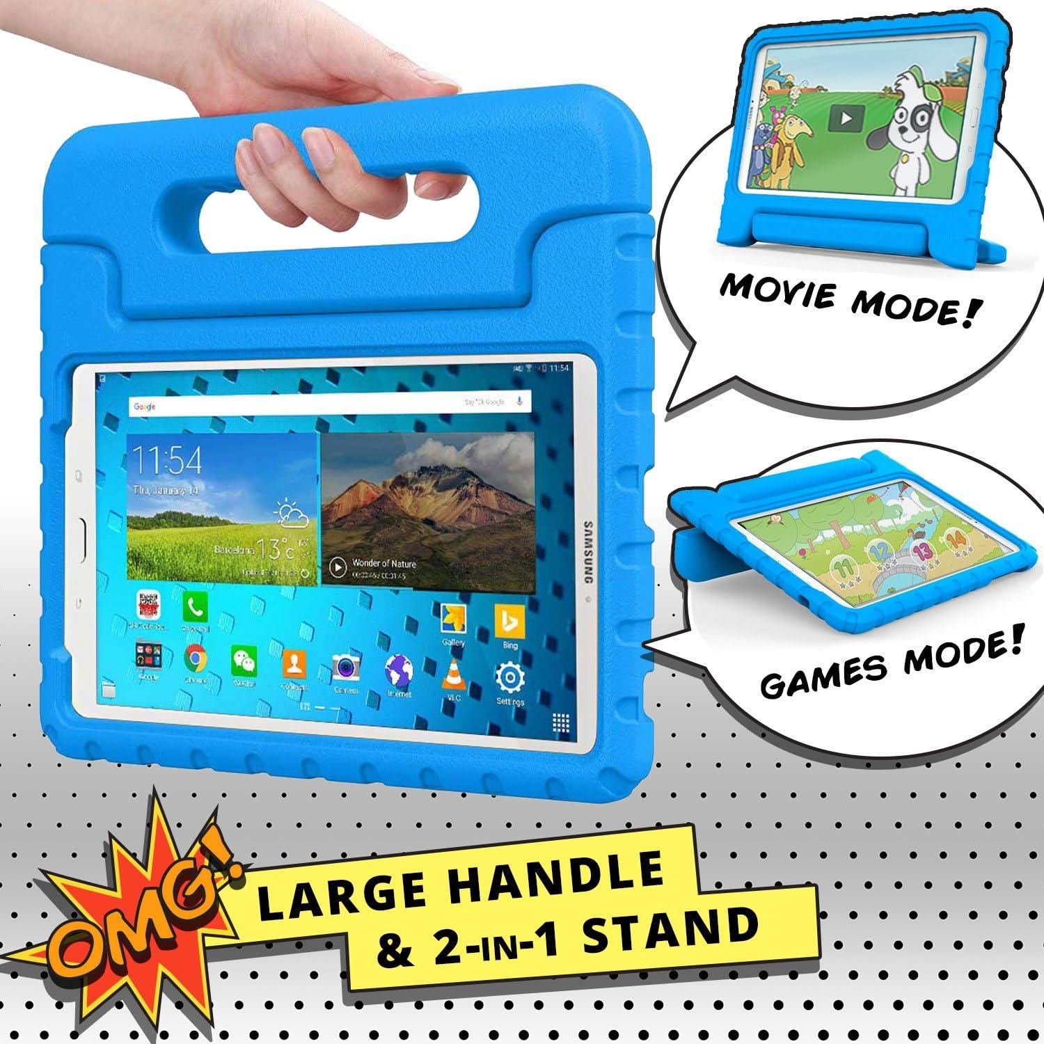 imageCooper Dynamo Rugged Kids Case Protective Case for Samsung Tab E 96 Child Proof Cover Stand Handle SMT560 T561 T562 T563 T565 T567 Blue