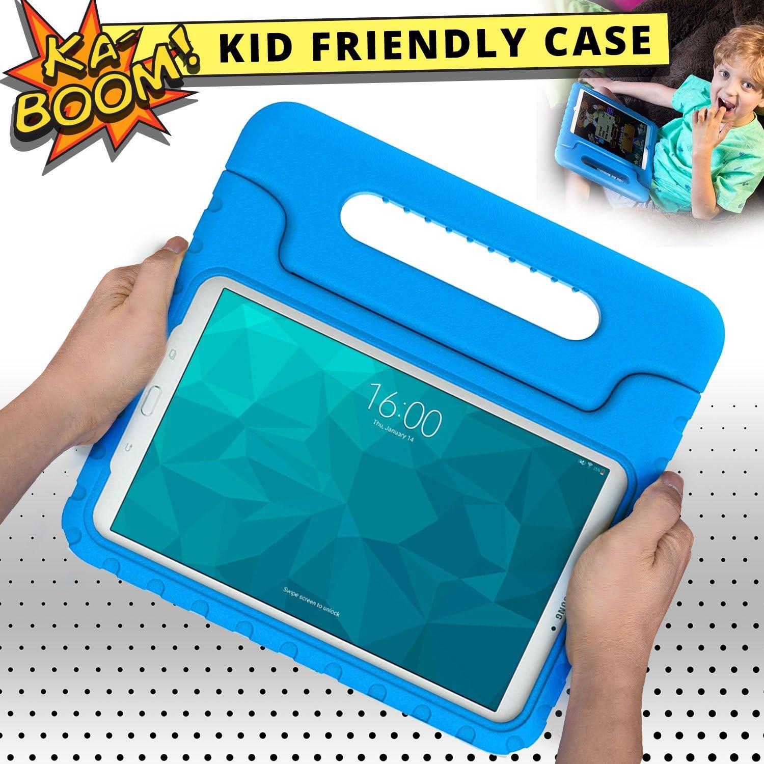 imageCooper Dynamo Rugged Kids Case Protective Case for Samsung Tab E 96 Child Proof Cover Stand Handle SMT560 T561 T562 T563 T565 T567 Blue