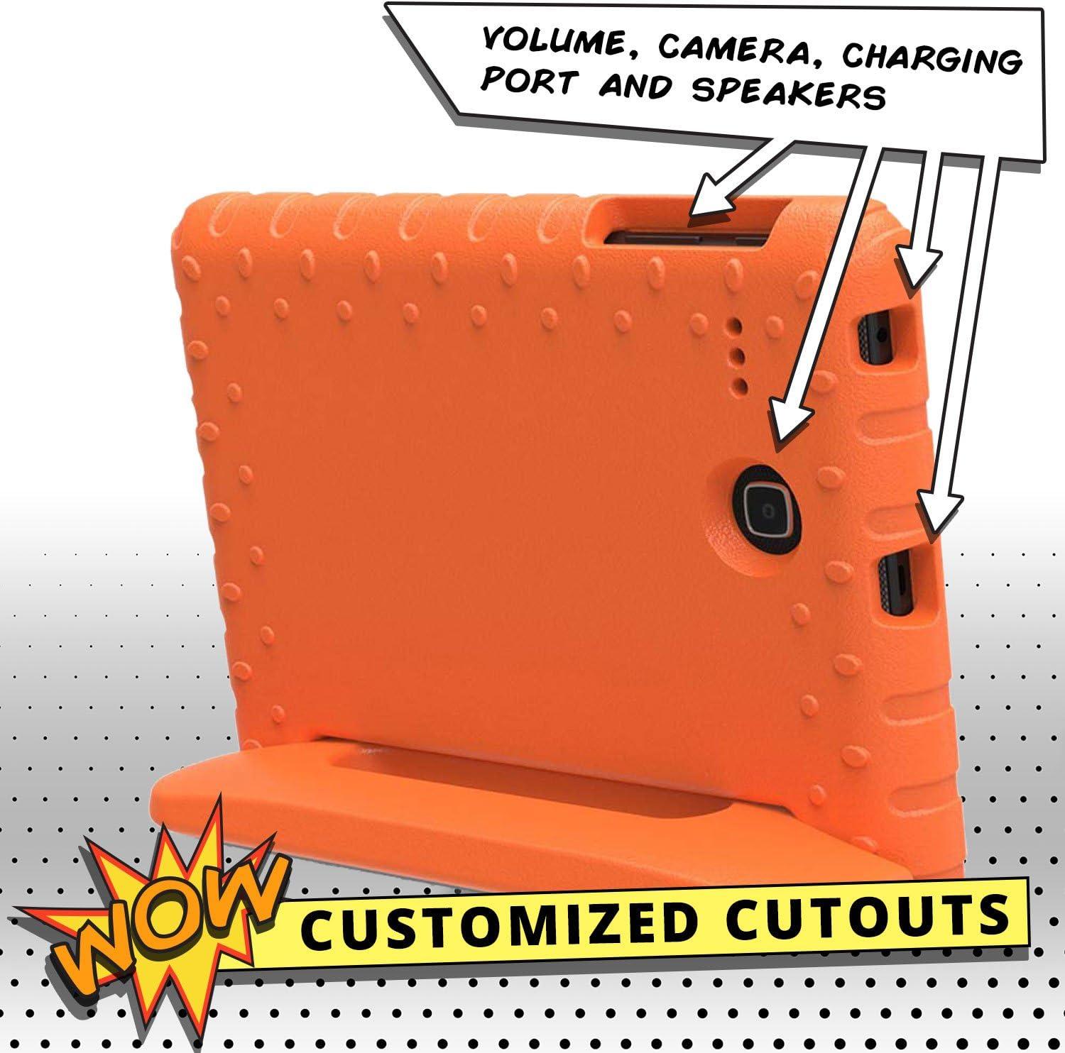 imageCooper Dynamo Rugged Kids Case Protective Case for Samsung Tab E 96 Child Proof Cover Stand Handle SMT560 T561 T562 T563 T565 T567 Orange
