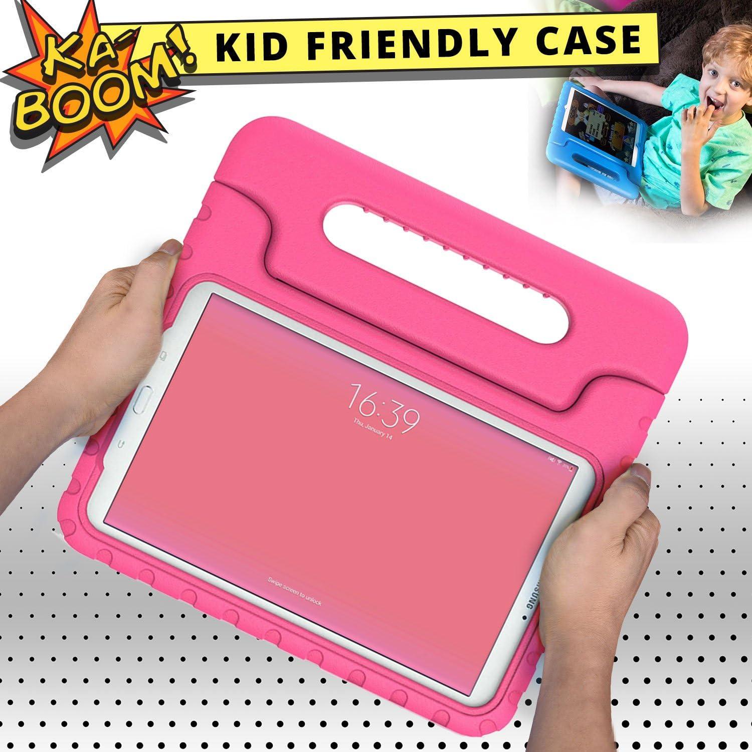 imageCooper Dynamo Rugged Kids Case Protective Case for Samsung Tab E 96 Child Proof Cover Stand Handle SMT560 T561 T562 T563 T565 T567 Pink