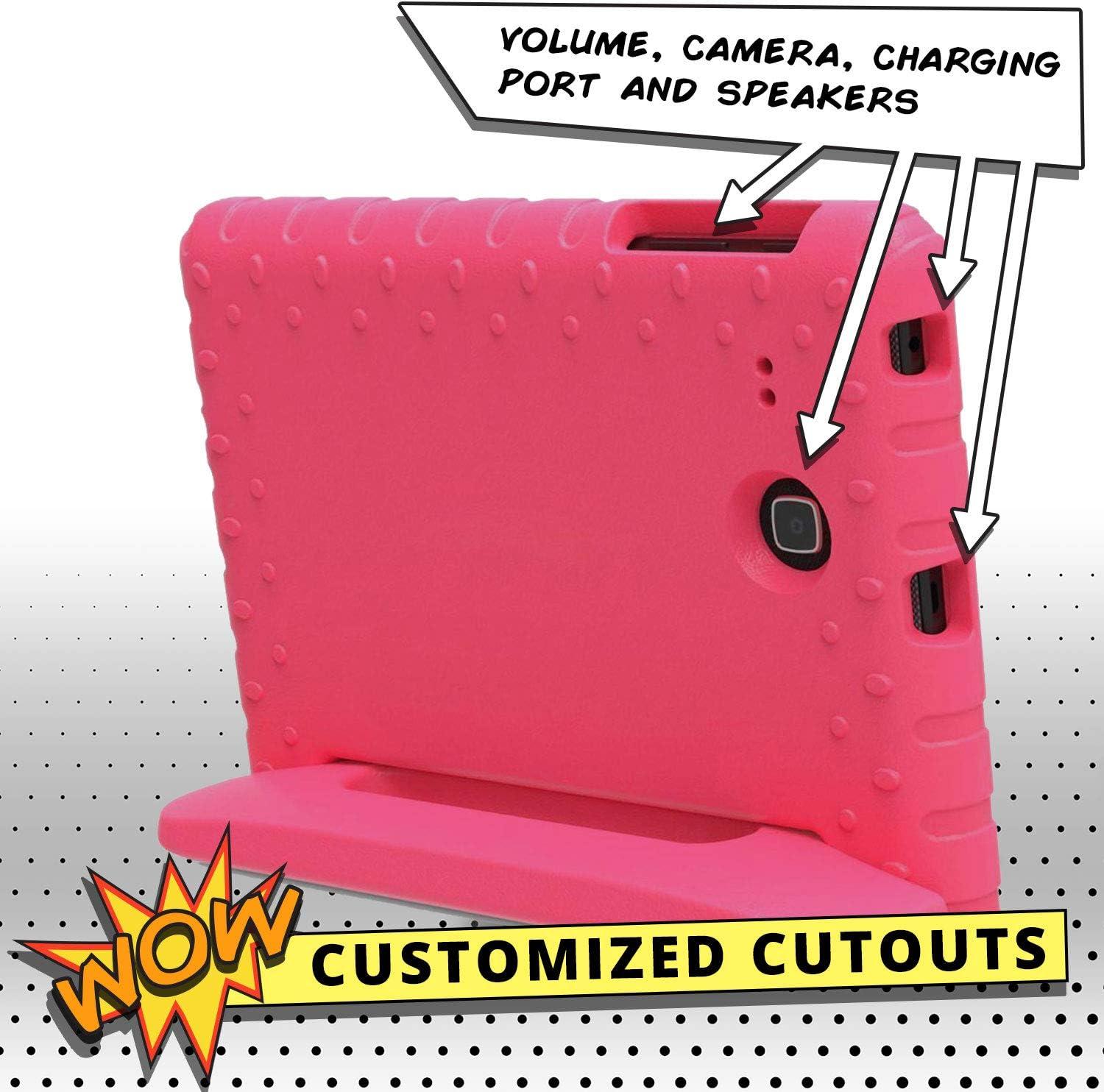 imageCooper Dynamo Rugged Kids Case Protective Case for Samsung Tab E 96 Child Proof Cover Stand Handle SMT560 T561 T562 T563 T565 T567 Pink