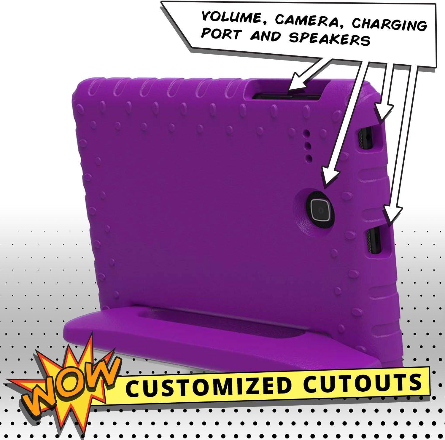 imageCooper Dynamo Rugged Kids Case Protective Case for Samsung Tab E 96 Child Proof Cover Stand Handle SMT560 T561 T562 T563 T565 T567 Purple