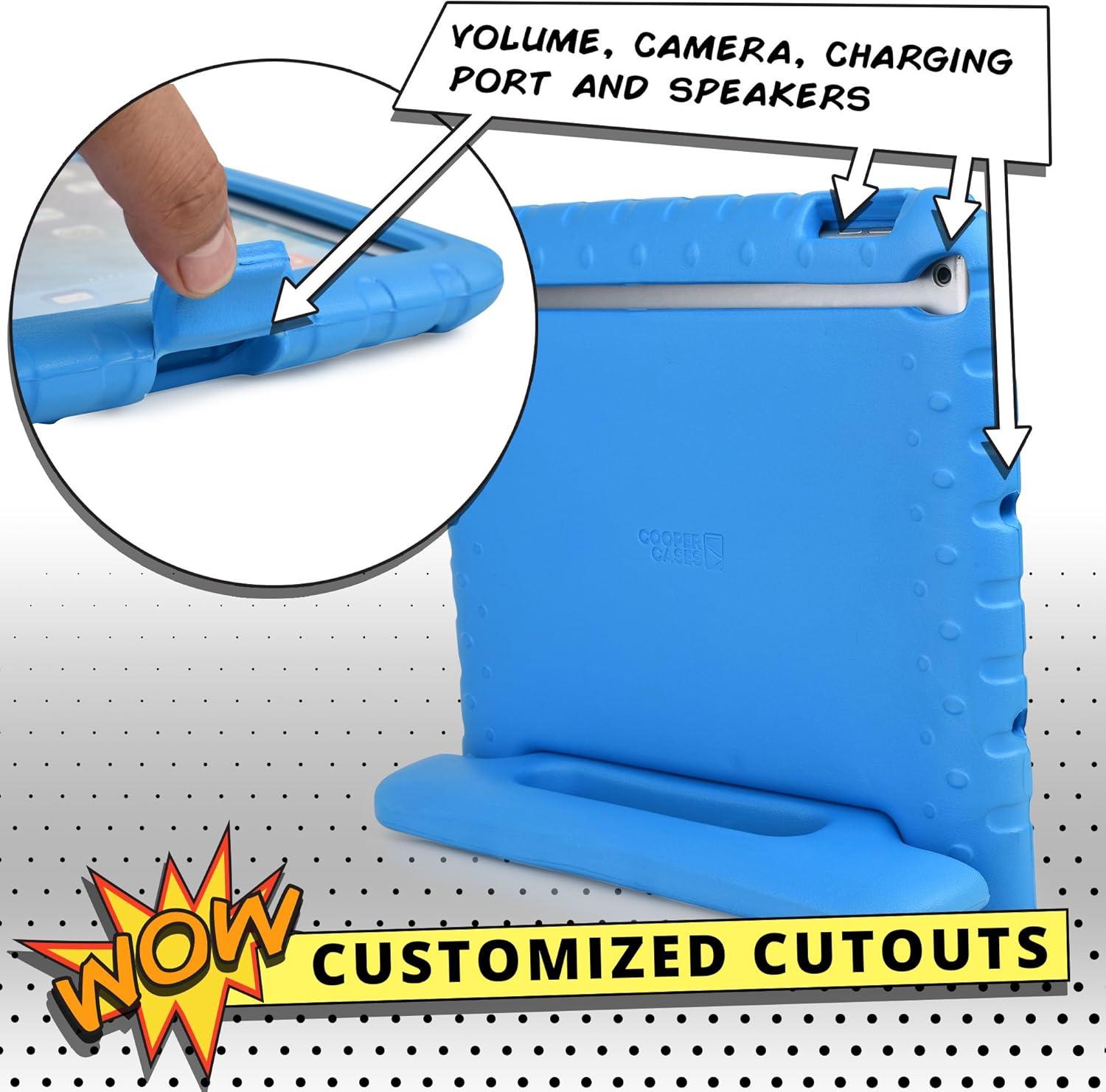 imageCooper Dynamo Rugged Kids Case Protective Case for iPad 4 iPad 3 iPad 2 Protective Child Proof Cover Stand Handle Screen Protector Blue