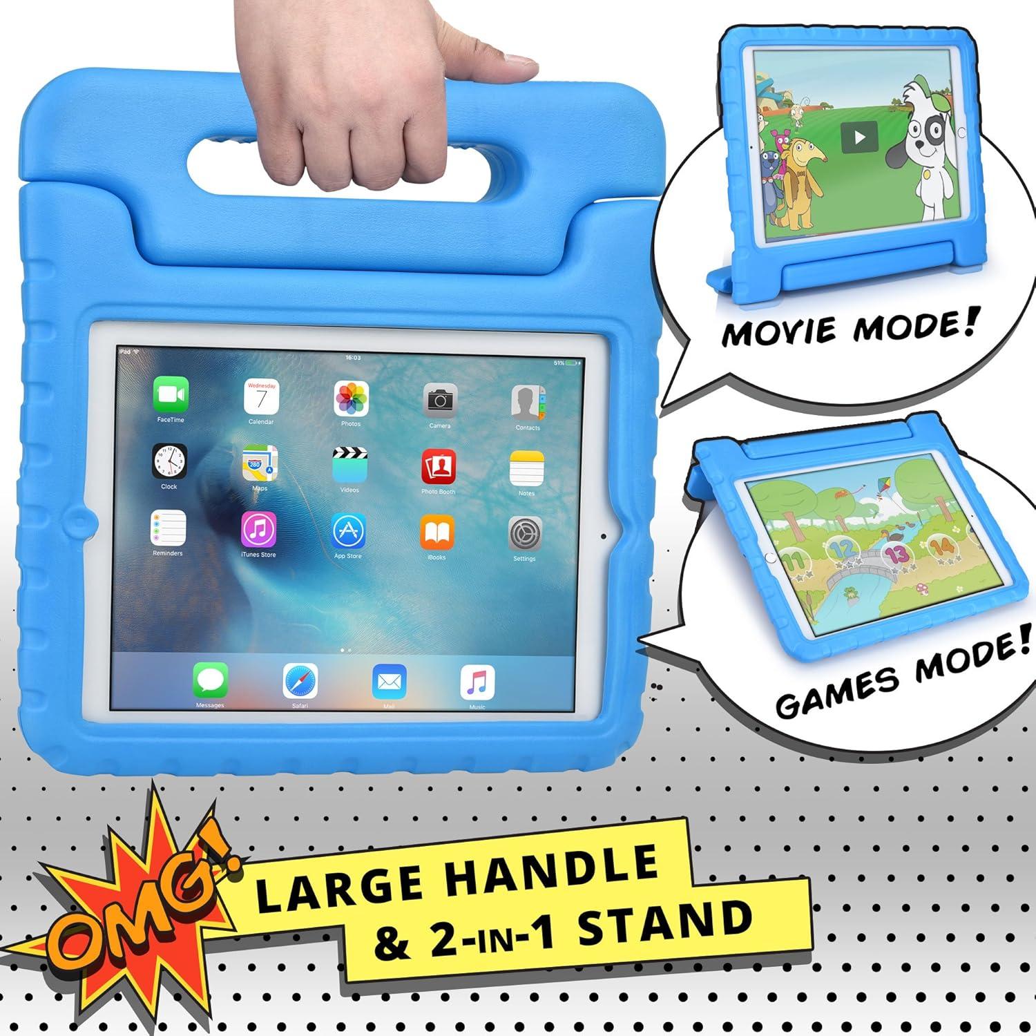 imageCooper Dynamo Rugged Kids Case Protective Case for iPad 4 iPad 3 iPad 2 Protective Child Proof Cover Stand Handle Screen Protector Blue