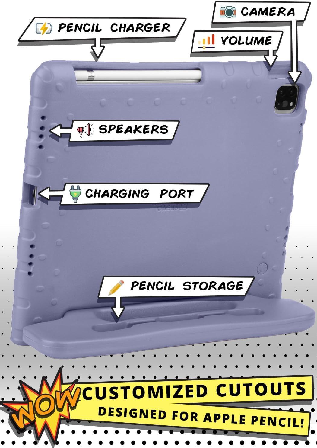 imageOfficial Cooper Dynamo for iPad Pro 11 inch Case for Kids 4th3rd2nd1st Generation 2022202120202018 Rugged Foam Magic Handle Stand with Pencil Holder EcoMailerLollipop Violet