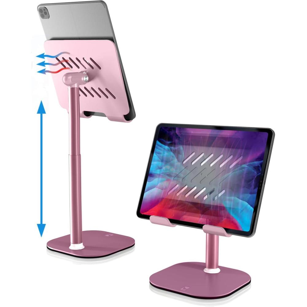 imageCOOPER TabHolder 710 Height Adjustable Tablet Stand Premium iPad Stand for Desk 270 Tilt Portable Monitor Holder for 15617 Displays for All iPad Kindle Surface Samsung Tablets