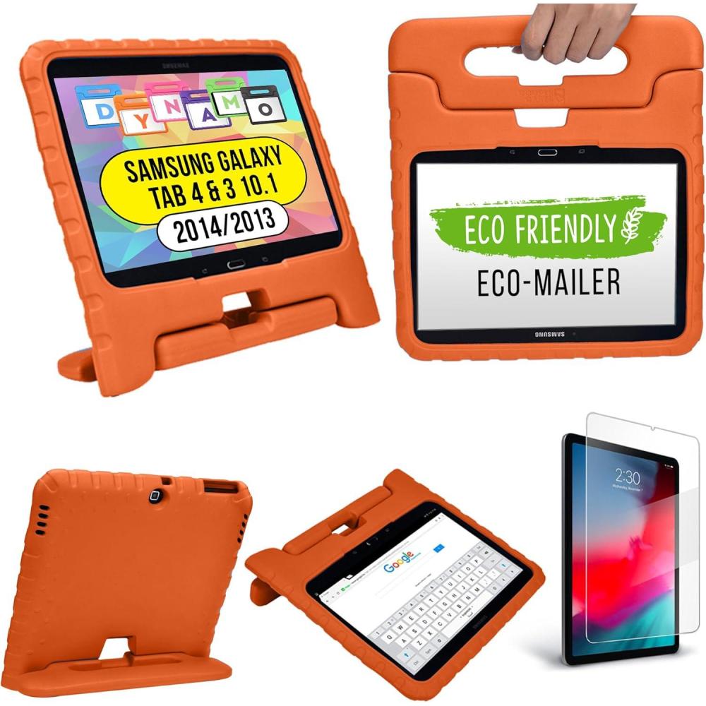 imageCooper Dynamo Rugged Kids Case Protective Case for Samsung Galaxy Tab 4 101 Galaxy Tab 3 101 20132014 Released only Child Proof Cover with Stand Handle Orange