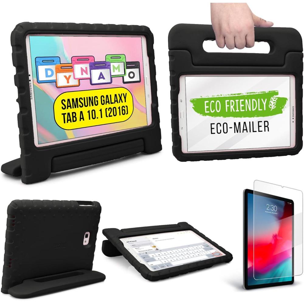 imageCooper Dynamo Rugged Kids Case Protective Case for Samsung Tab A 101 2016 T580 T585 only  Child Proof Cover with Stand Handle Screen Protector Blue NOT FIT with P580 P585 and 2019 ReleasedLicorice Black