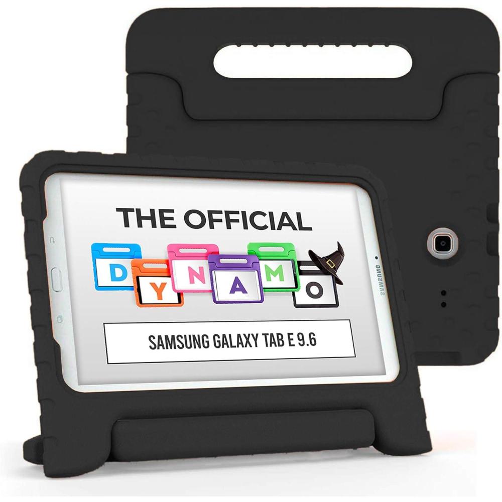 imageCooper Dynamo Rugged Kids Case Protective Case for Samsung Tab E 96 Child Proof Cover Stand Handle SMT560 T561 T562 T563 T565 T567 Black