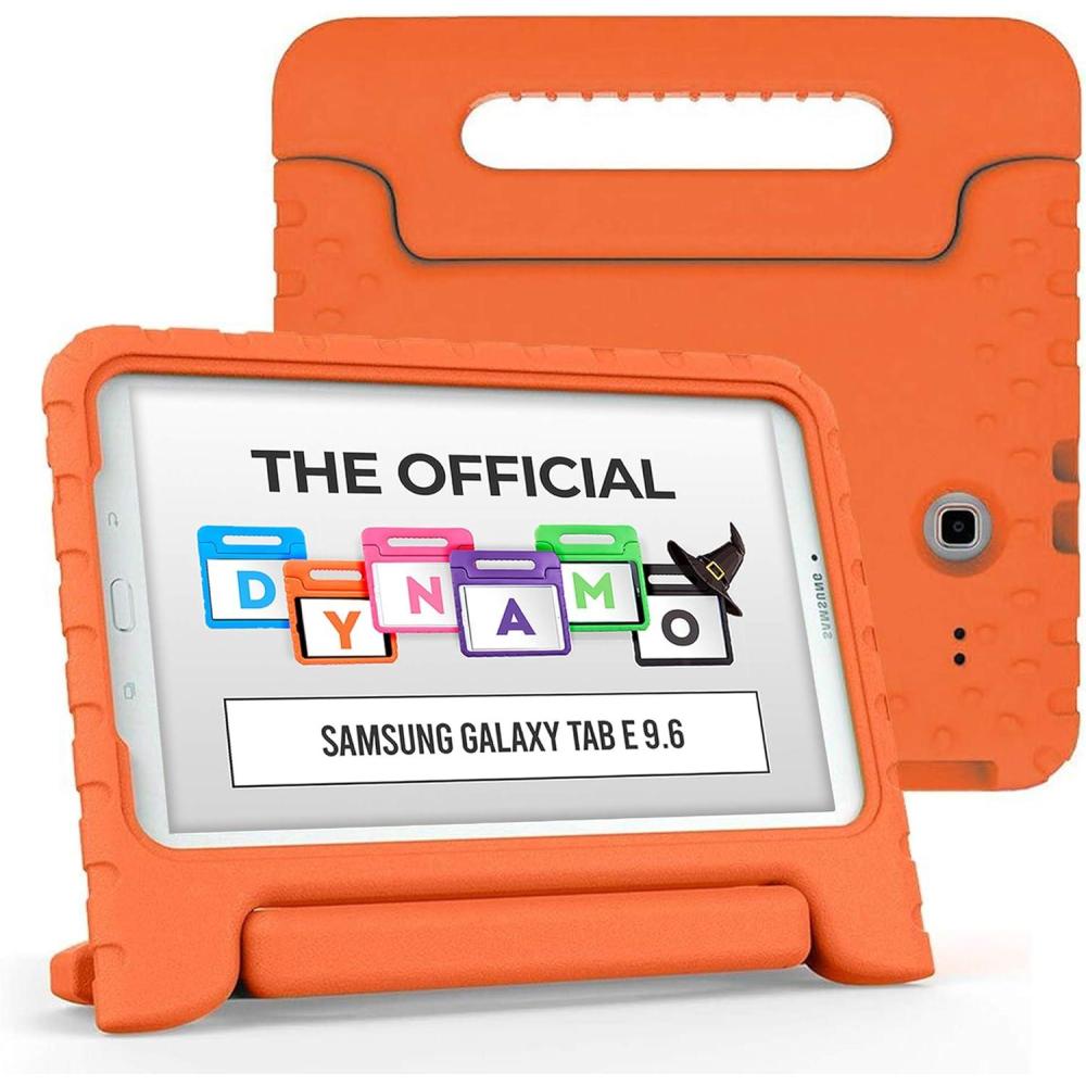 imageCooper Dynamo Rugged Kids Case Protective Case for Samsung Tab E 96 Child Proof Cover Stand Handle SMT560 T561 T562 T563 T565 T567 Orange