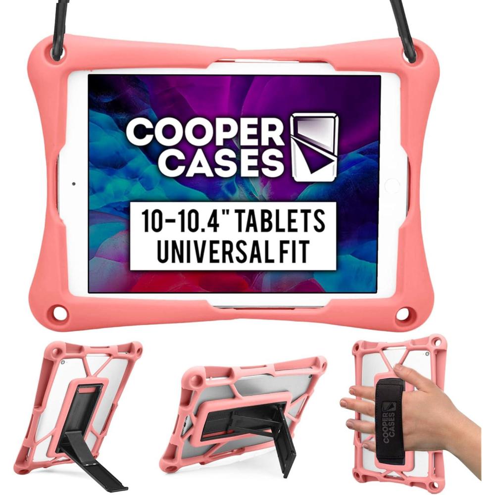 imageCooper Trooper Rugged 10inch Tablet Case for 101 102 and 104inch Devices Universal Bumper Protective Shock Proof Kids Holder Carrying Cover Bag with Hand Strap