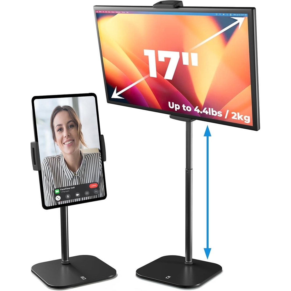 image:imageCOOPER TabStand Mini 10 Height Adjustable Tablet Stand Ipad Stand for Desk Portable Monitor Holder Heavy Duty Grip Tripod iPad Holder Tablet Mount for Samsung Tablets Kindle eReaders BlackA Black