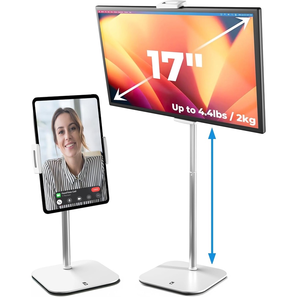 image:imageCOOPER TabStand Mini 10 Height Adjustable Tablet Stand Ipad Stand for Desk Portable Monitor Holder Heavy Duty Grip Tripod iPad Holder Tablet Mount for Samsung Tablets Kindle eReaders BlackB White